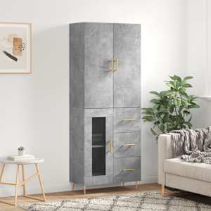 Skříň highboard betonově šedá 69,5x34x180 cm kompozitní dřevo - obrázek 1