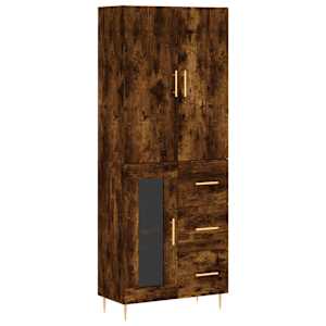 Skříň highboard kouřový dub 69,5 x 34 x 180 cm kompozitní dřevo - obrázek 2