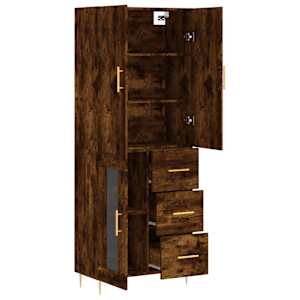 Skříň highboard kouřový dub 69,5 x 34 x 180 cm kompozitní dřevo - obrázek 4