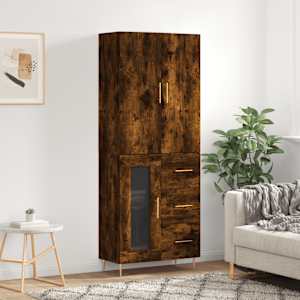Skříň highboard kouřový dub 69,5 x 34 x 180 cm kompozitní dřevo - obrázek 1