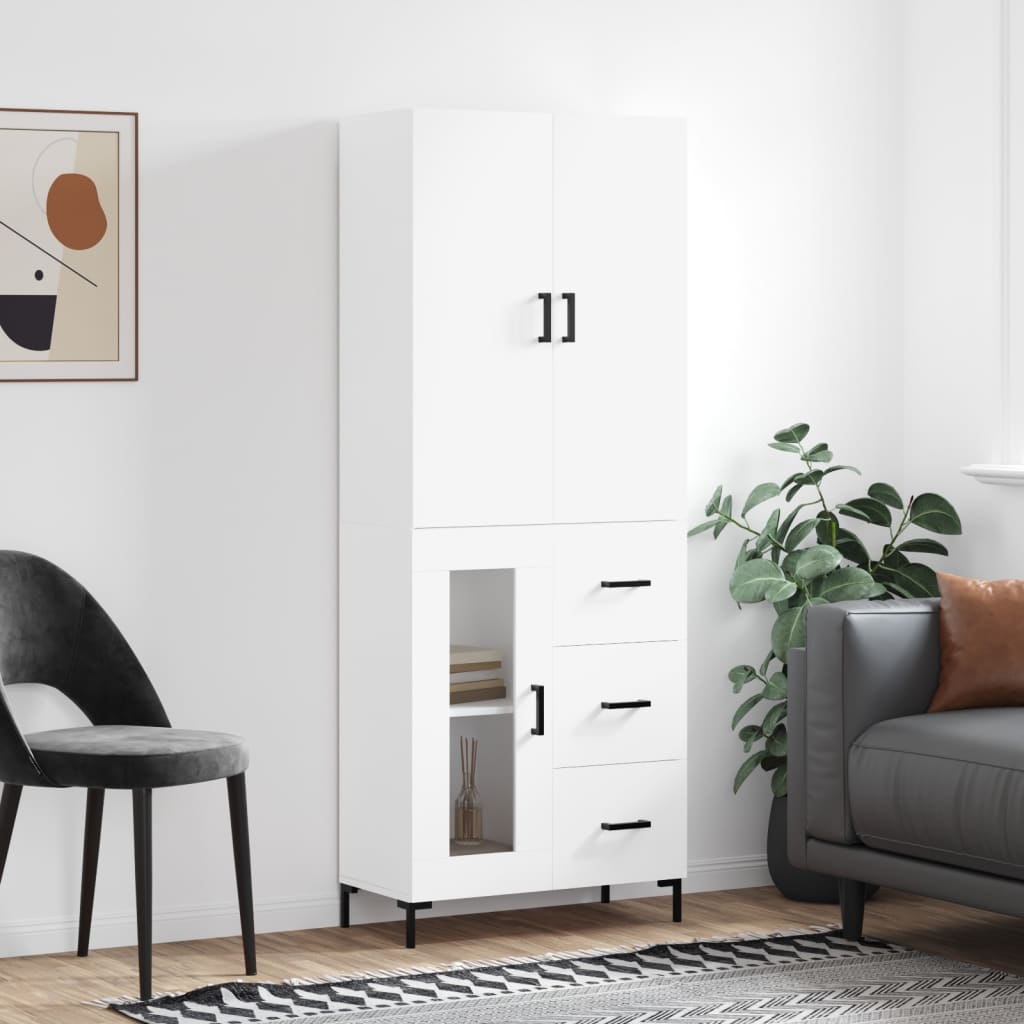 Skříň highboard bílá 69,5 x 34 x 180 cm kompozitní dřevo