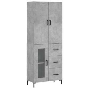Skříň highboard betonově šedá 69,5x34x180 cm kompozitní dřevo - obrázek 2