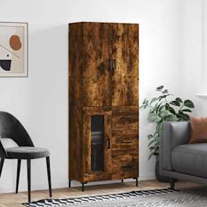 Skříň highboard kouřový dub 69,5 x 34 x 180 cm kompozitní dřevo