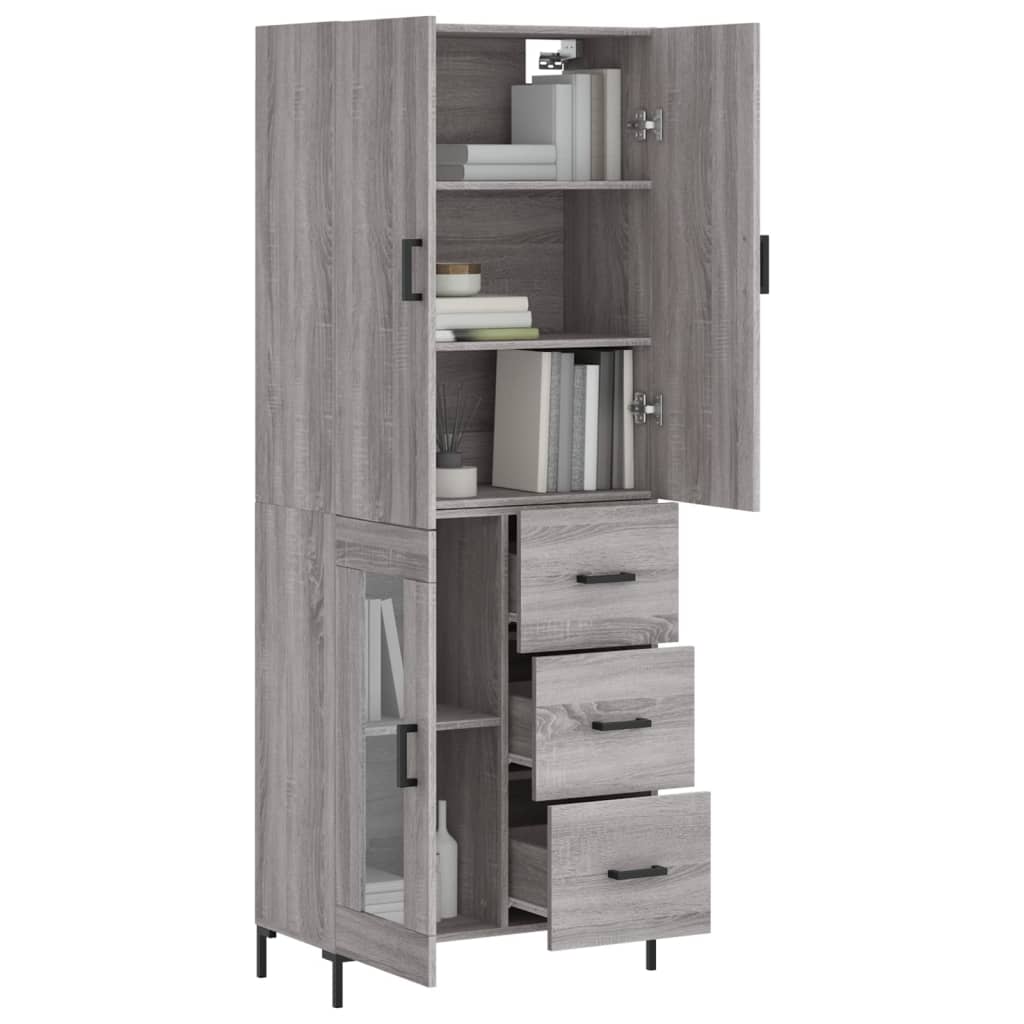 vidaXL Highboard Grau Sonoma 69,5x34x180 cm Holzwerkstoff