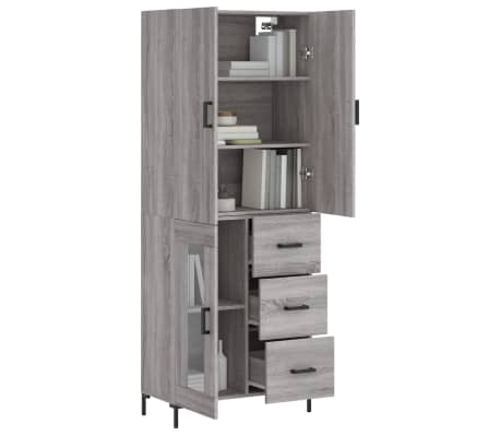 vidaXL Highboard Grau Sonoma 69,5x34x180 cm Holzwerkstoff