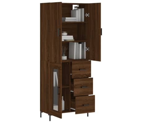 vidaXL Dulap &icirc;nalt, stejar maro, 69,5x34x180 cm, lemn compozit