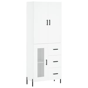 Skříň highboard bílá 69,5 x 34 x 180 cm kompozitní dřevo - obrázek 2