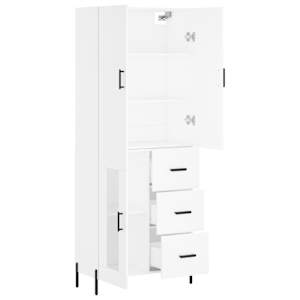 Skříň highboard bílá 69,5 x 34 x 180 cm kompozitní dřevo - obrázek 4
