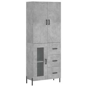 Skříň highboard betonově šedá 69,5x34x180 cm kompozitní dřevo - obrázek 2