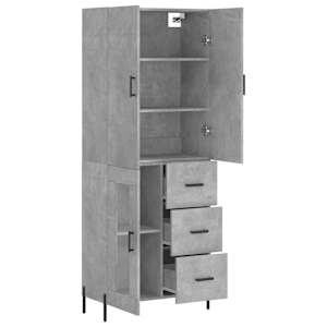 Skříň highboard betonově šedá 69,5x34x180 cm kompozitní dřevo - obrázek 4