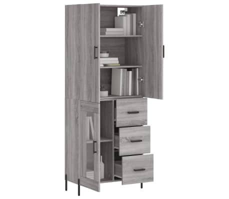 vidaXL Highboard Grau Sonoma 69,5x34x180 cm Holzwerkstoff