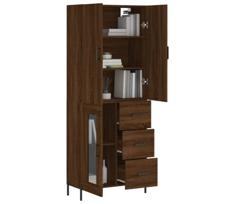 vidaXL Highboard Braun Eichen-Optik 69,5x34x180 cm Holzwerkstoff