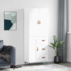 Skříň highboard bílá 69,5 x 34 x 180 cm kompozitní dřevo - obrázek 1