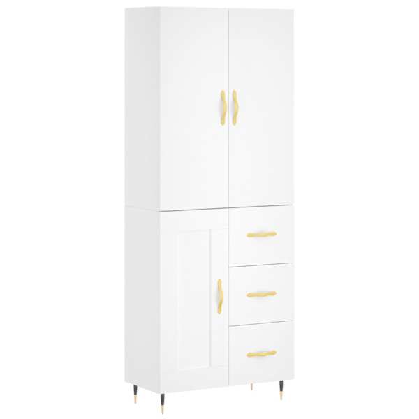 vidaXL k&otilde;rge kapp, valge, 69,5 x 34 x 180 cm, tehispuit