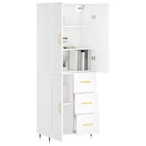 Skříň highboard bílá 69,5 x 34 x 180 cm kompozitní dřevo - obrázek 3