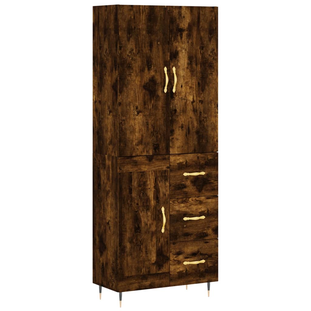 vidaXL Skříň highboard kouřový dub 69,5 x 34 x 180 cm kompozitní dřevo