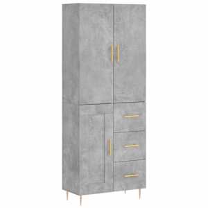 Skříň highboard betonově šedá 69,5x34x180 cm kompozitní dřevo - obrázek 2