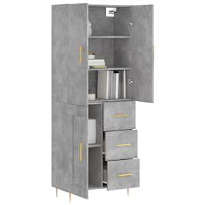Skříň highboard betonově šedá 69,5x34x180 cm kompozitní dřevo - obrázek 3