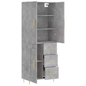 Skříň highboard betonově šedá 69,5x34x180 cm kompozitní dřevo - obrázek 4