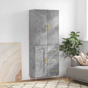 Skříň highboard betonově šedá 69,5x34x180 cm kompozitní dřevo - obrázek 1