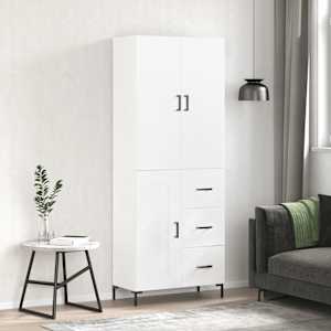 Skříň highboard bílá 69,5 x 34 x 180 cm kompozitní dřevo - obrázek 1