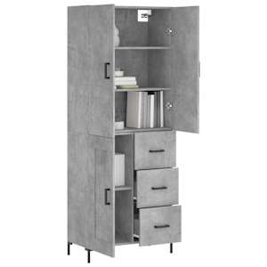 Skříň highboard betonově šedá 69,5x34x180 cm kompozitní dřevo - obrázek 3