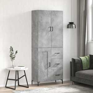 Skříň highboard betonově šedá 69,5x34x180 cm kompozitní dřevo - obrázek 1
