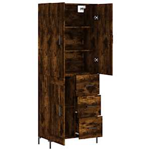 Skříň highboard kouřový dub 69,5 x 34 x 180 cm kompozitní dřevo - obrázek 4