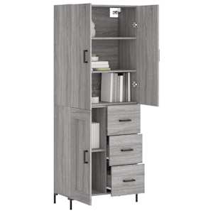 Skříň highboard šedá sonoma 69,5 x 34 x 180 cm kompozitní dřevo - obrázek 3