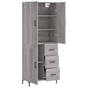 Skříň highboard šedá sonoma 69,5 x 34 x 180 cm kompozitní dřevo - obrázek 4