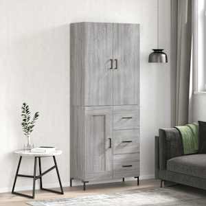 Skříň highboard šedá sonoma 69,5 x 34 x 180 cm kompozitní dřevo - obrázek 1