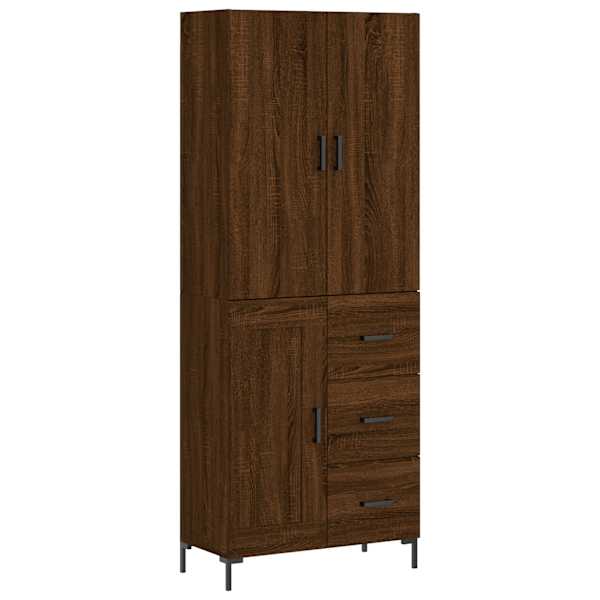 vidaXL k&otilde;rge kapp, pruun tamm, 69,5 x 34 x 180 cm, tehispuit