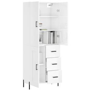 vidaXL Highboard High Gloss White 69.5x34x180 cm Engineered Wood
