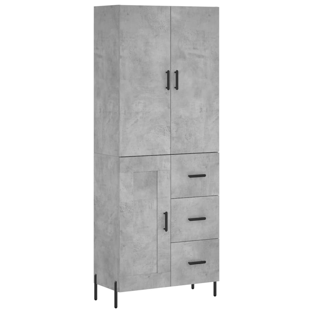 vidaXL Skříň highboard betonově šedá 69,5x34x180 cm kompozitní dřevo