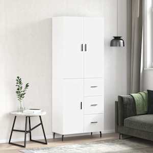 Skříň highboard bílá 69,5 x 34 x 180 cm kompozitní dřevo - obrázek 1