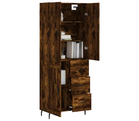 vidaXL Highboard Räuchereiche 69,5x34x180 cm Holzwerkstoff