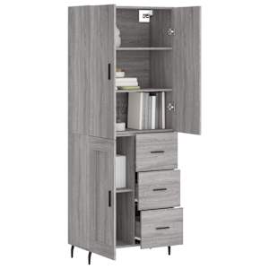 Skříň highboard šedá sonoma 69,5 x 34 x 180 cm kompozitní dřevo - obrázek 3