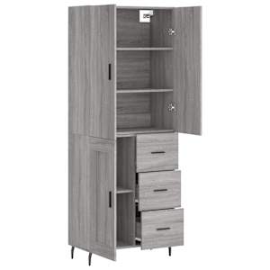 Skříň highboard šedá sonoma 69,5 x 34 x 180 cm kompozitní dřevo - obrázek 4