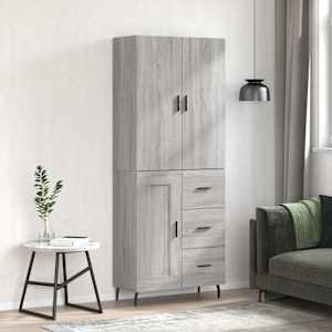 Skříň highboard šedá sonoma 69,5 x 34 x 180 cm kompozitní dřevo - obrázek 1