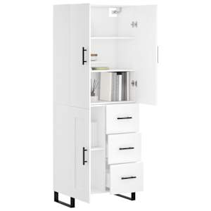 Skříň highboard bílá 69,5 x 34 x 180 cm kompozitní dřevo - obrázek 3