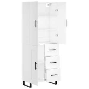Skříň highboard bílá 69,5 x 34 x 180 cm kompozitní dřevo - obrázek 4