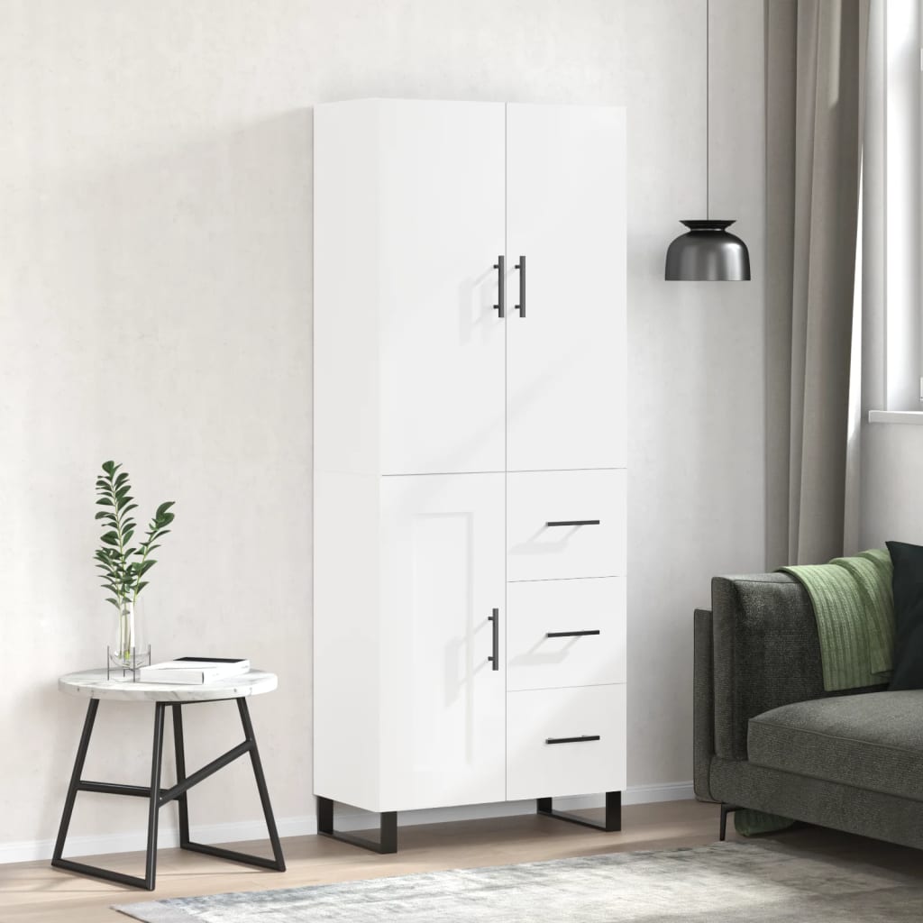 Skříň highboard bílá 69,5 x 34 x 180 cm kompozitní dřevo