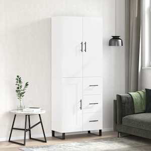 Skříň highboard bílá 69,5 x 34 x 180 cm kompozitní dřevo - obrázek 1