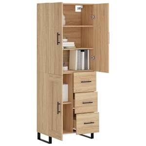 Skříň highboard dub sonoma 69,5 x 34 x 180 cm kompozitní dřevo - obrázek 3