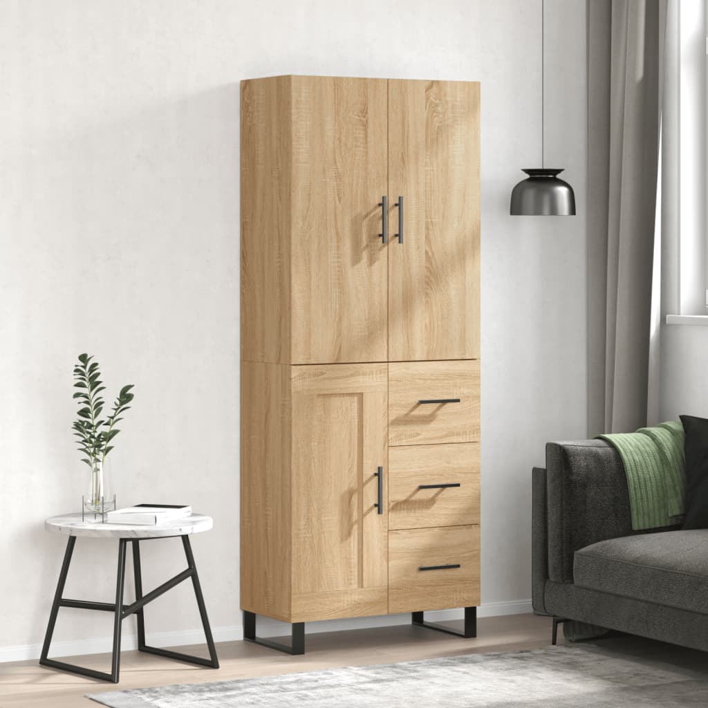 vidaXL Dulap înalt, stejar sonoma, 69,5x34x180 cm, lemn compozit