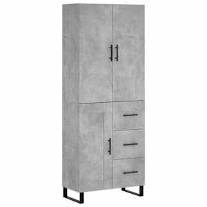 Skříň highboard betonově šedá 69,5x34x180 cm kompozitní dřevo - obrázek 2