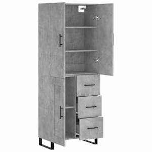 Skříň highboard betonově šedá 69,5x34x180 cm kompozitní dřevo - obrázek 4