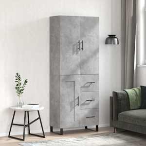 Skříň highboard betonově šedá 69,5x34x180 cm kompozitní dřevo - obrázek 1