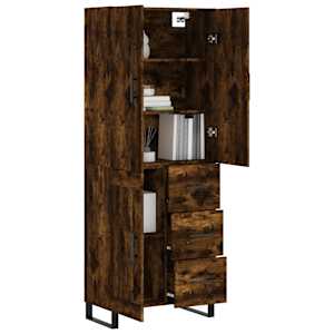 Skříň highboard kouřový dub 69,5 x 34 x 180 cm kompozitní dřevo - obrázek 3