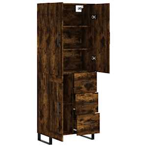 Skříň highboard kouřový dub 69,5 x 34 x 180 cm kompozitní dřevo - obrázek 4